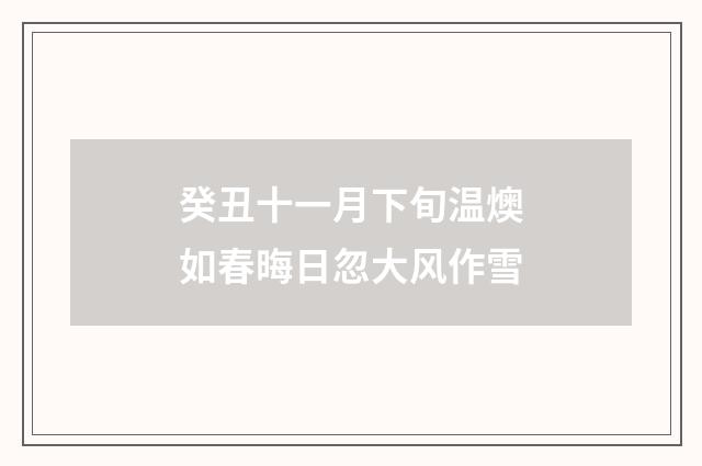 癸丑十一月下旬温燠如春晦日忽大风作雪