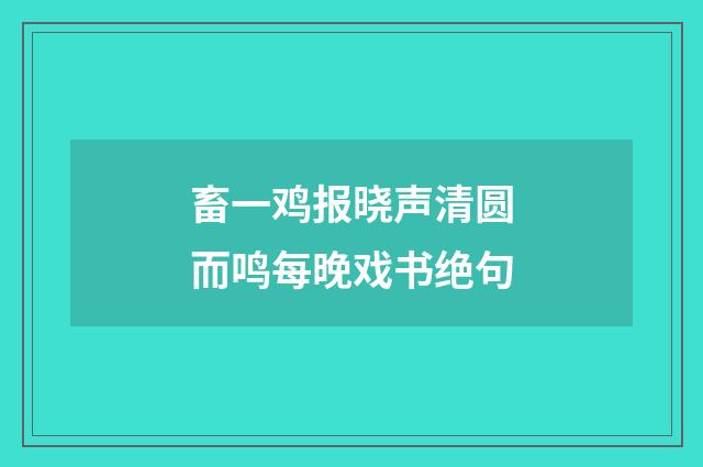 畜一鸡报晓声清圆而鸣每晚戏书绝句