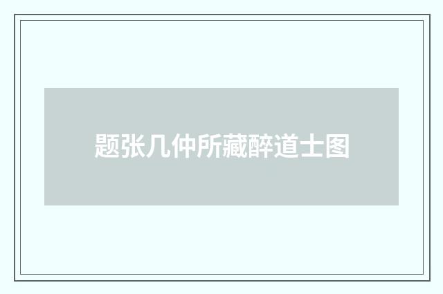 题张几仲所藏醉道士图