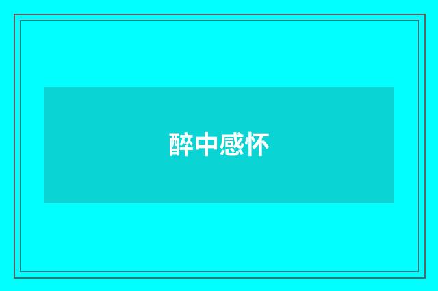 醉中感怀