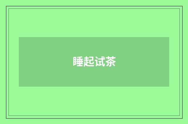 睡起试茶