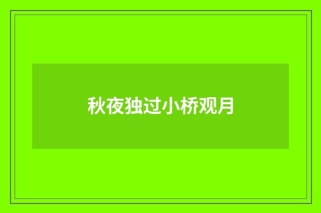 秋夜独过小桥观月