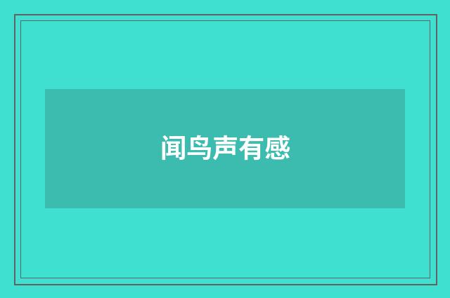 闻鸟声有感