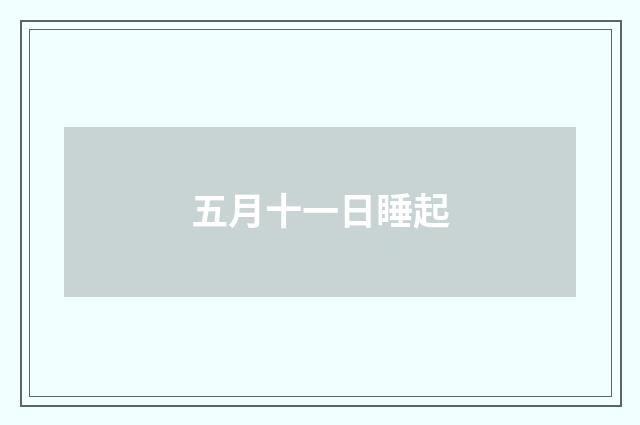 五月十一日睡起