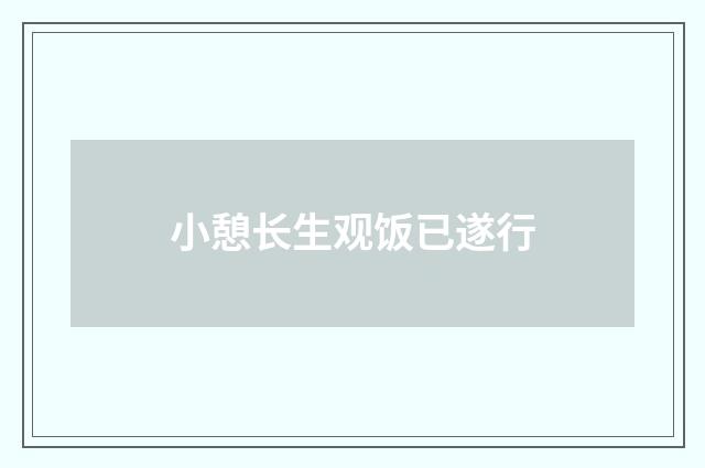 小憩长生观饭已遂行