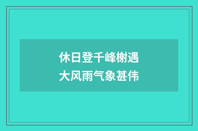 休日登千峰榭遇大风雨气象甚伟