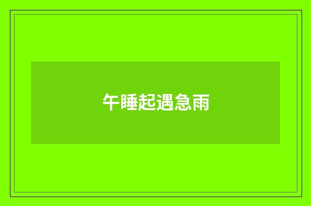 午睡起遇急雨