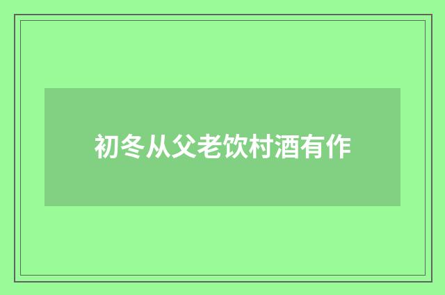 初冬从父老饮村酒有作