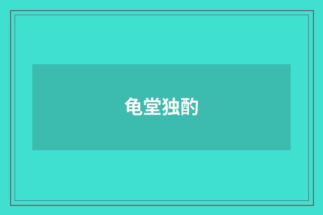 龟堂独酌