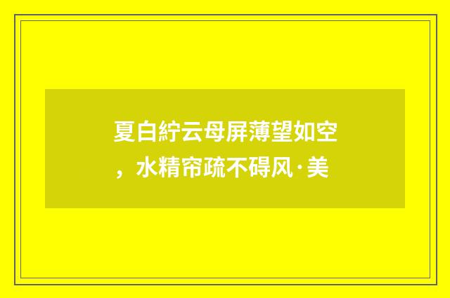 夏白紵云母屏薄望如空，水精帘疏不碍风·美