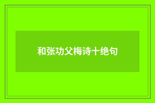 和张功父梅诗十绝句