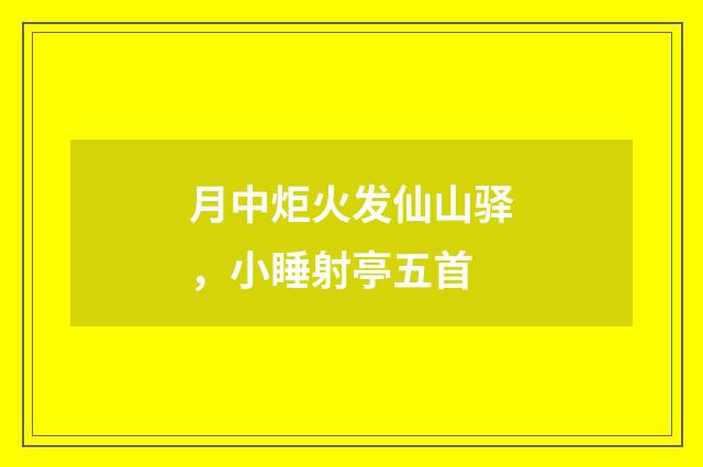 月中炬火发仙山驿，小睡射亭五首