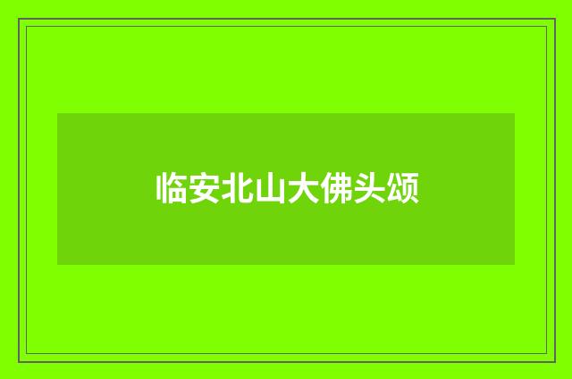 临安北山大佛头颂