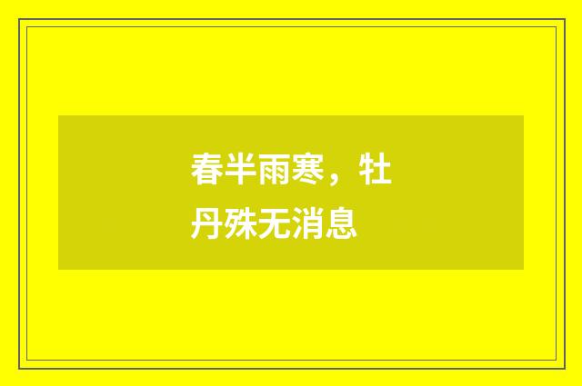 春半雨寒，牡丹殊无消息