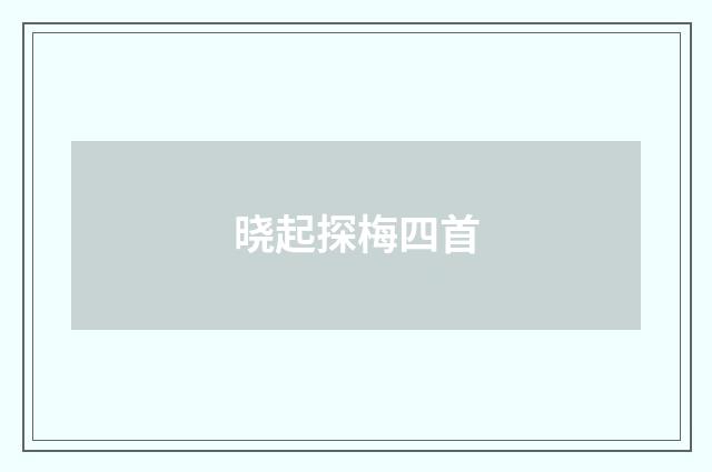 晓起探梅四首