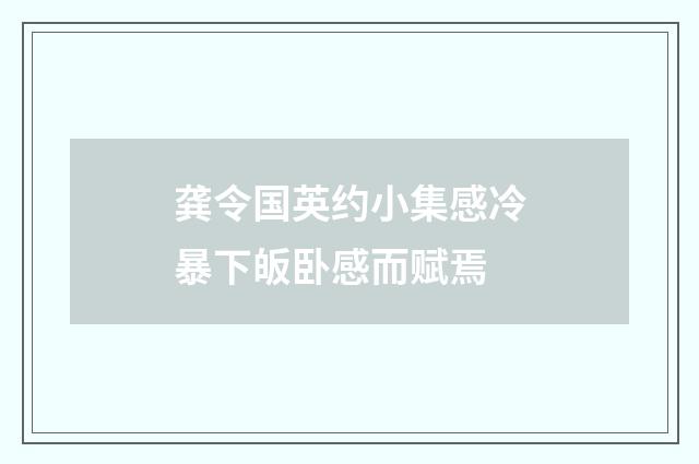龚令国英约小集感冷暴下皈卧感而赋焉