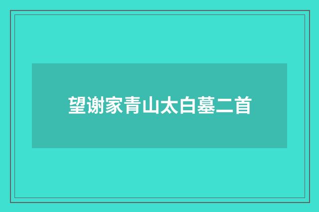 望谢家青山太白墓二首
