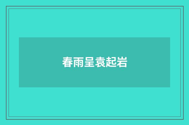 春雨呈袁起岩