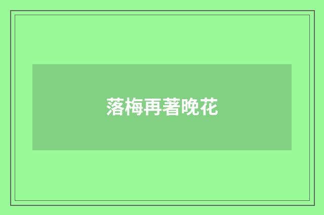 落梅再著晚花