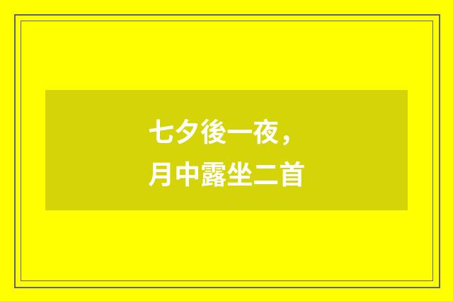 七夕後一夜，月中露坐二首