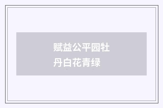 赋益公平园牡丹白花青绿