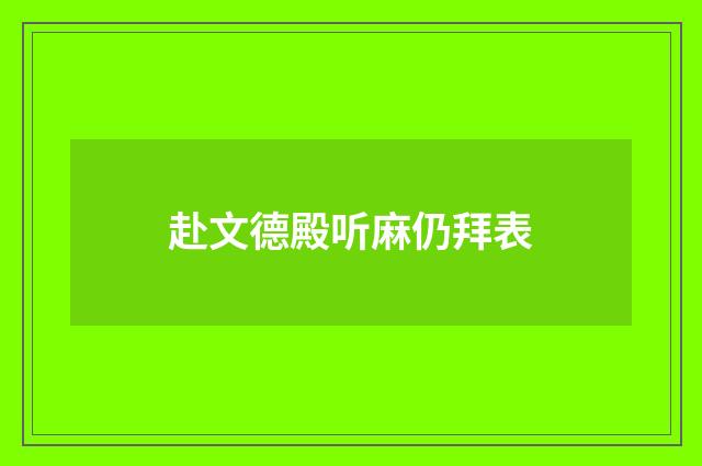 赴文德殿听麻仍拜表