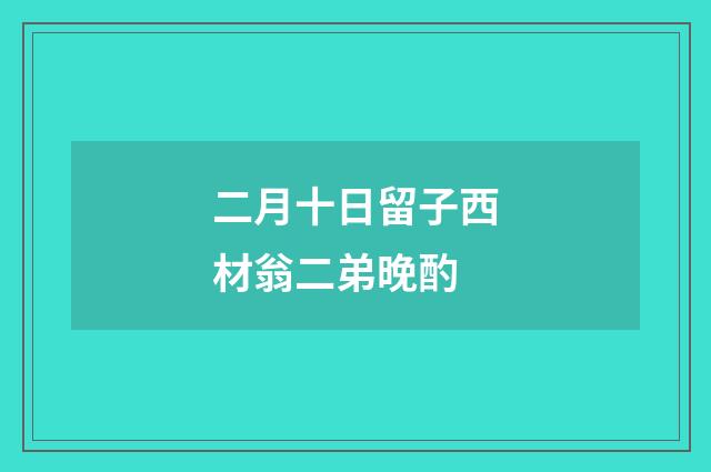 二月十日留子西材翁二弟晚酌