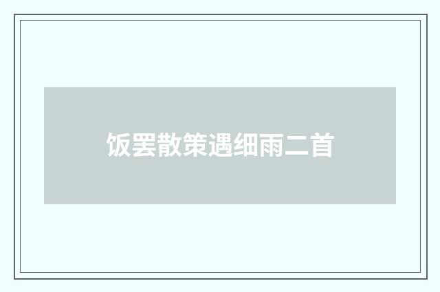 饭罢散策遇细雨二首