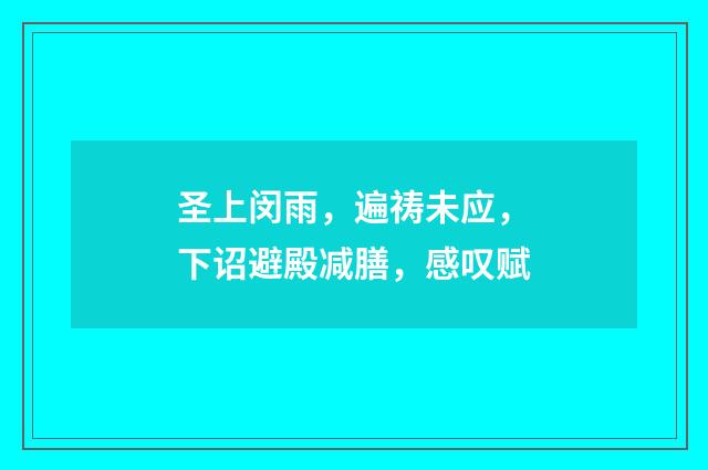 圣上闵雨，遍祷未应，下诏避殿减膳，感叹赋