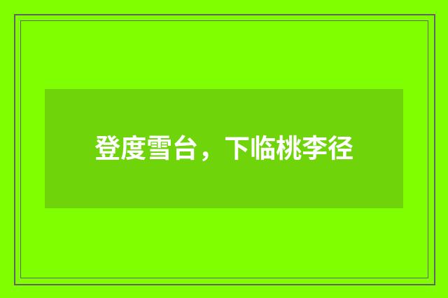 登度雪台，下临桃李径
