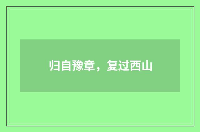 归自豫章，复过西山