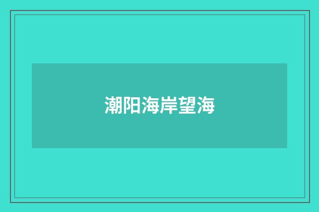 潮阳海岸望海