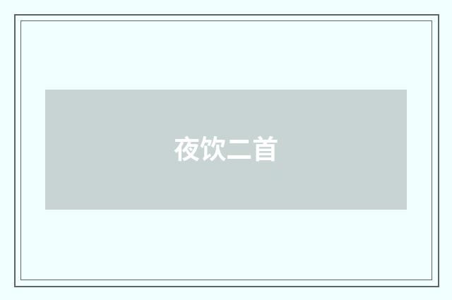 夜饮二首