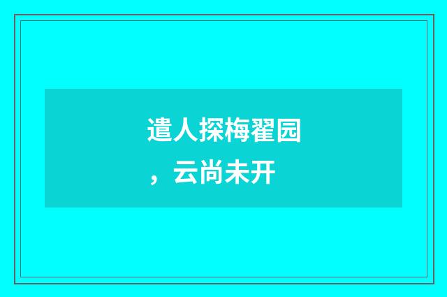 遣人探梅翟园，云尚未开