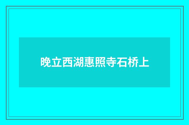晚立西湖惠照寺石桥上