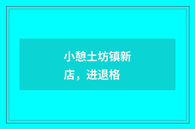 小憩土坊镇新店，进退格