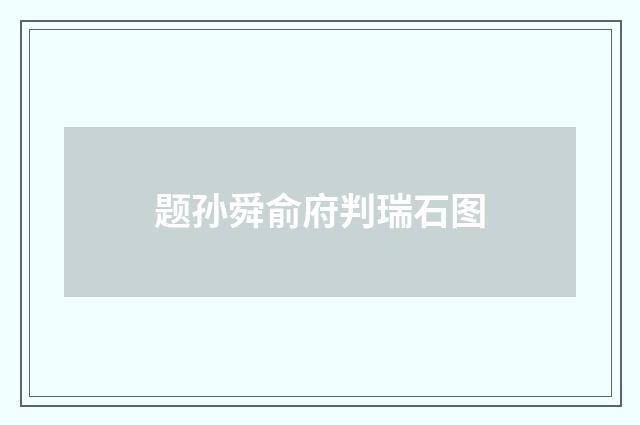 题孙舜俞府判瑞石图