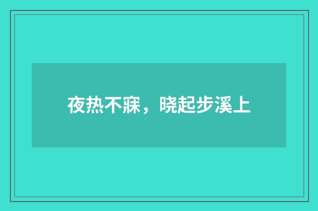 夜热不寐，晓起步溪上
