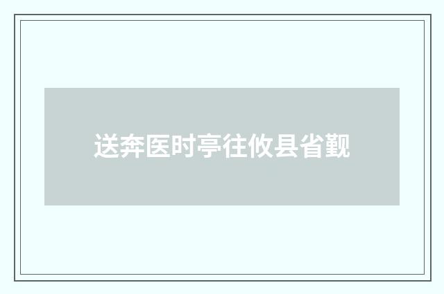 送奔医时亭往攸县省觐