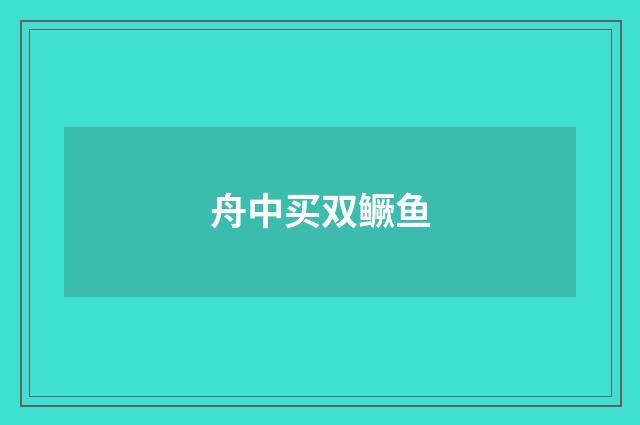 舟中买双鳜鱼