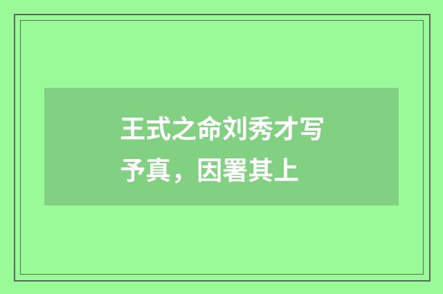 王式之命刘秀才写予真，因署其上