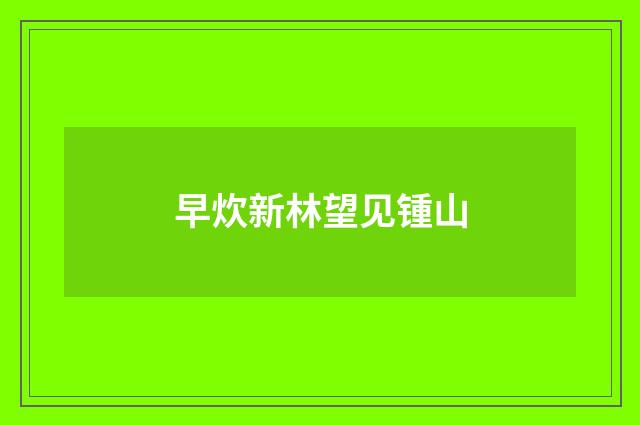 早炊新林望见锺山