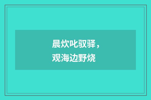晨炊叱驭驿，观海边野烧