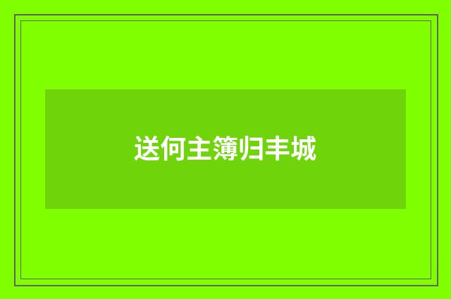 送何主簿归丰城