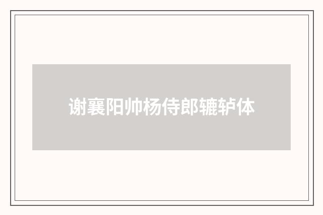 谢襄阳帅杨侍郎辘轳体