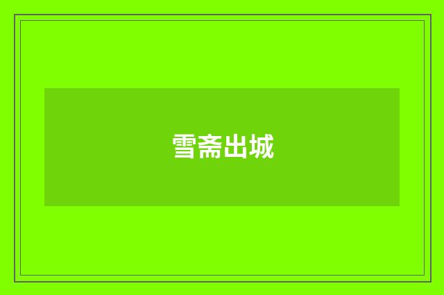 雪斋出城