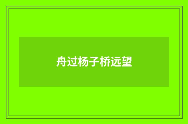舟过杨子桥远望