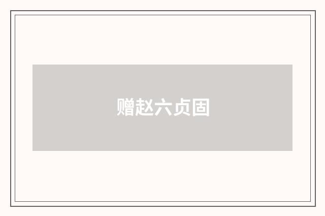 赠赵六贞固
