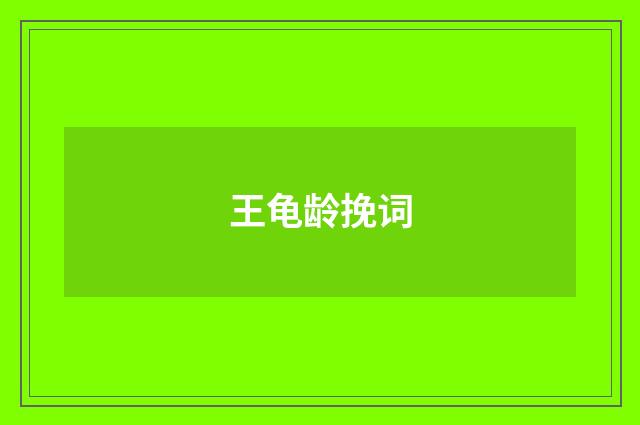 王龟龄挽词