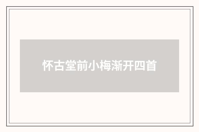 怀古堂前小梅渐开四首